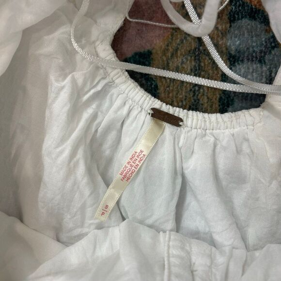 Free People Desert Days Dress Mini Small White Halter Strappy Button Front Boho - Picture 3 of 16